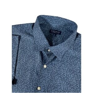 Peter Millar Crown Crafted Keeping Time Performance Poplin‎ Sport Shirt Men's XL
